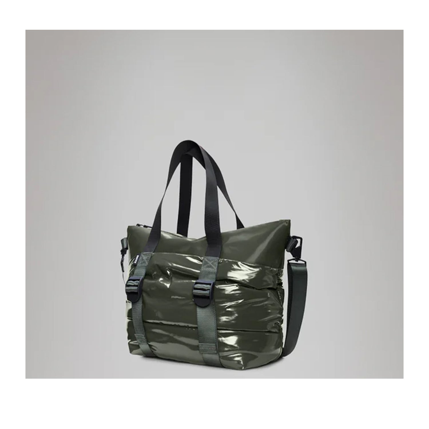 Rains Puffer Mix Tote Bag Mini W3 in Swamp