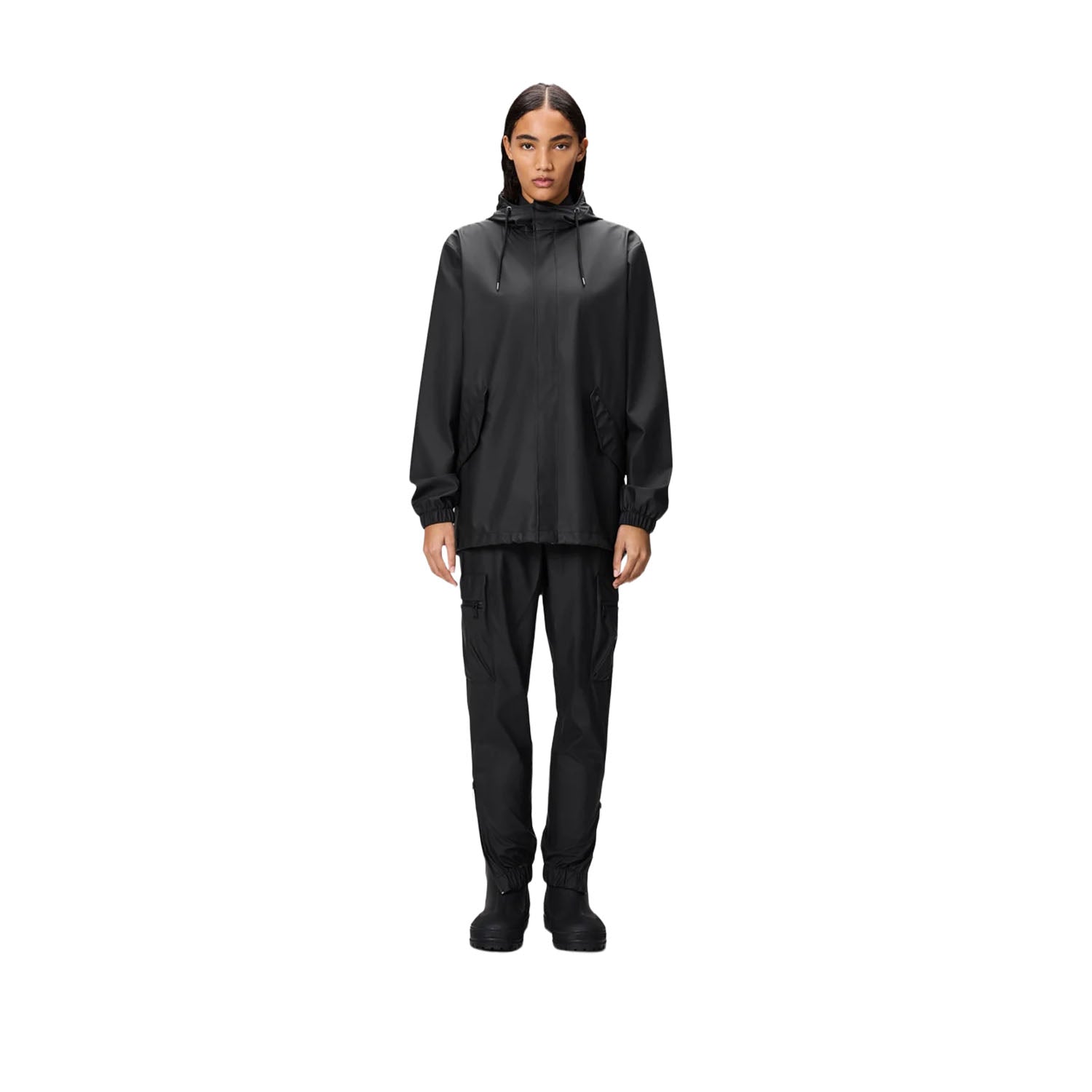 Rains Unisex Fishtail Jacket in Black