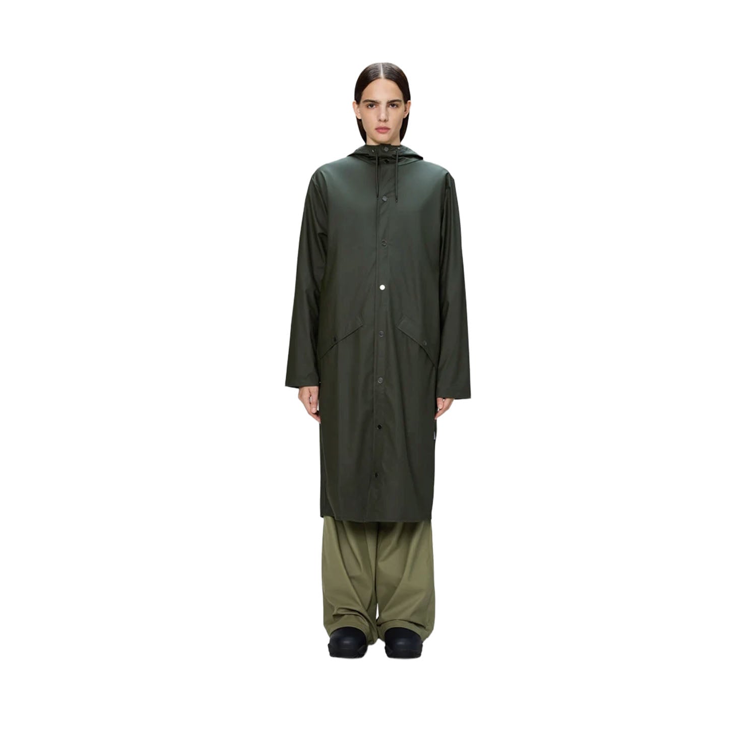 Rains Unisex Longer Jacket in Green