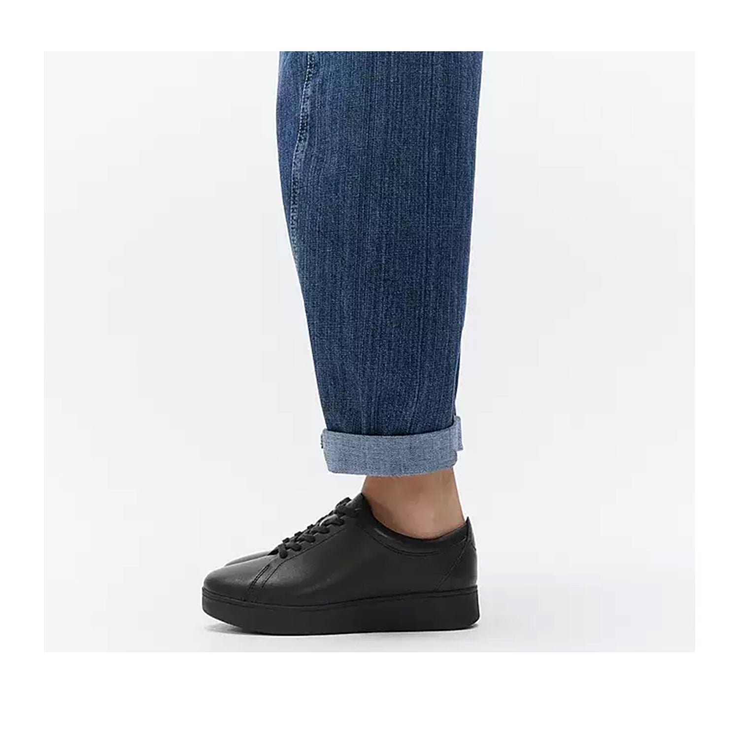 Fitflop Women's Rally Leather Sneaker in All Black