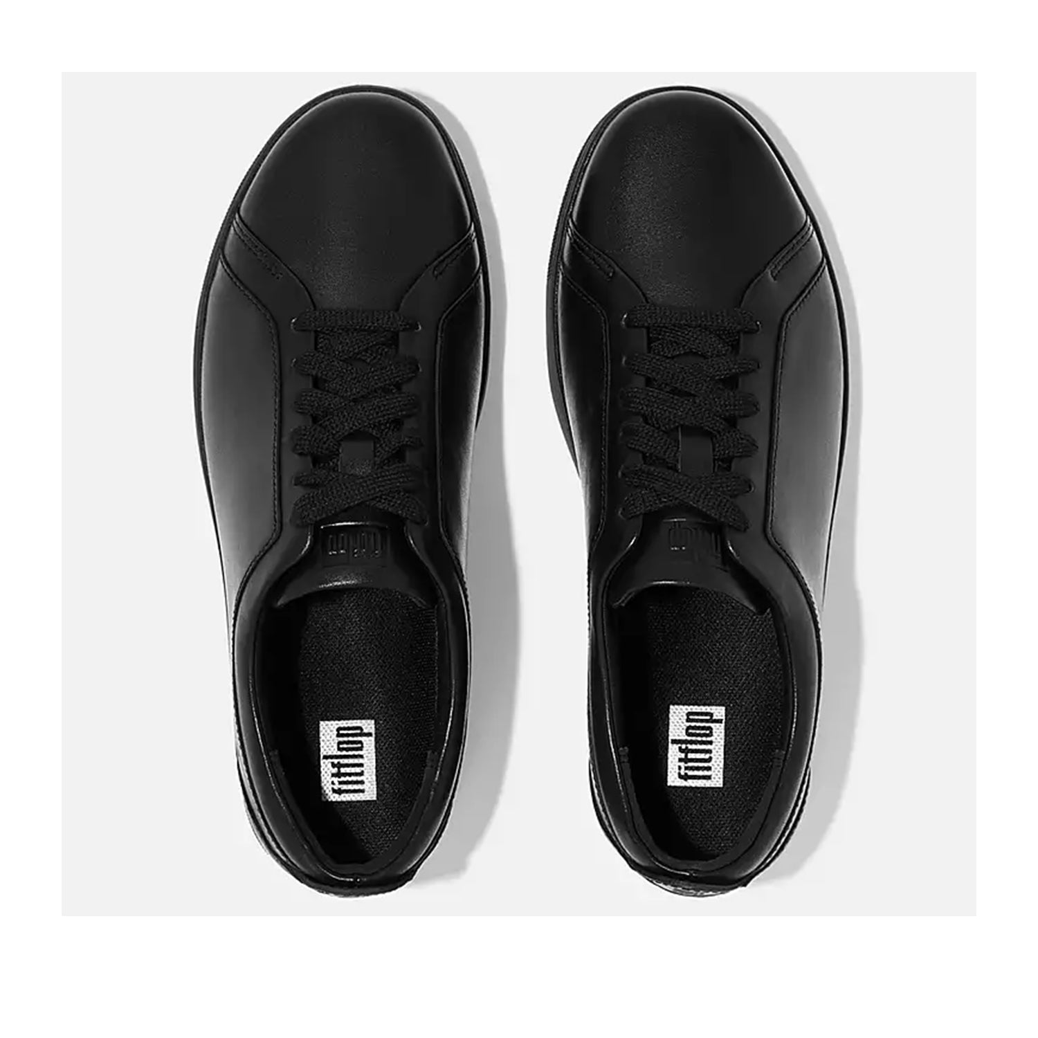 Baskets en cuir Fitflop Rally pour femme, entièrement noires