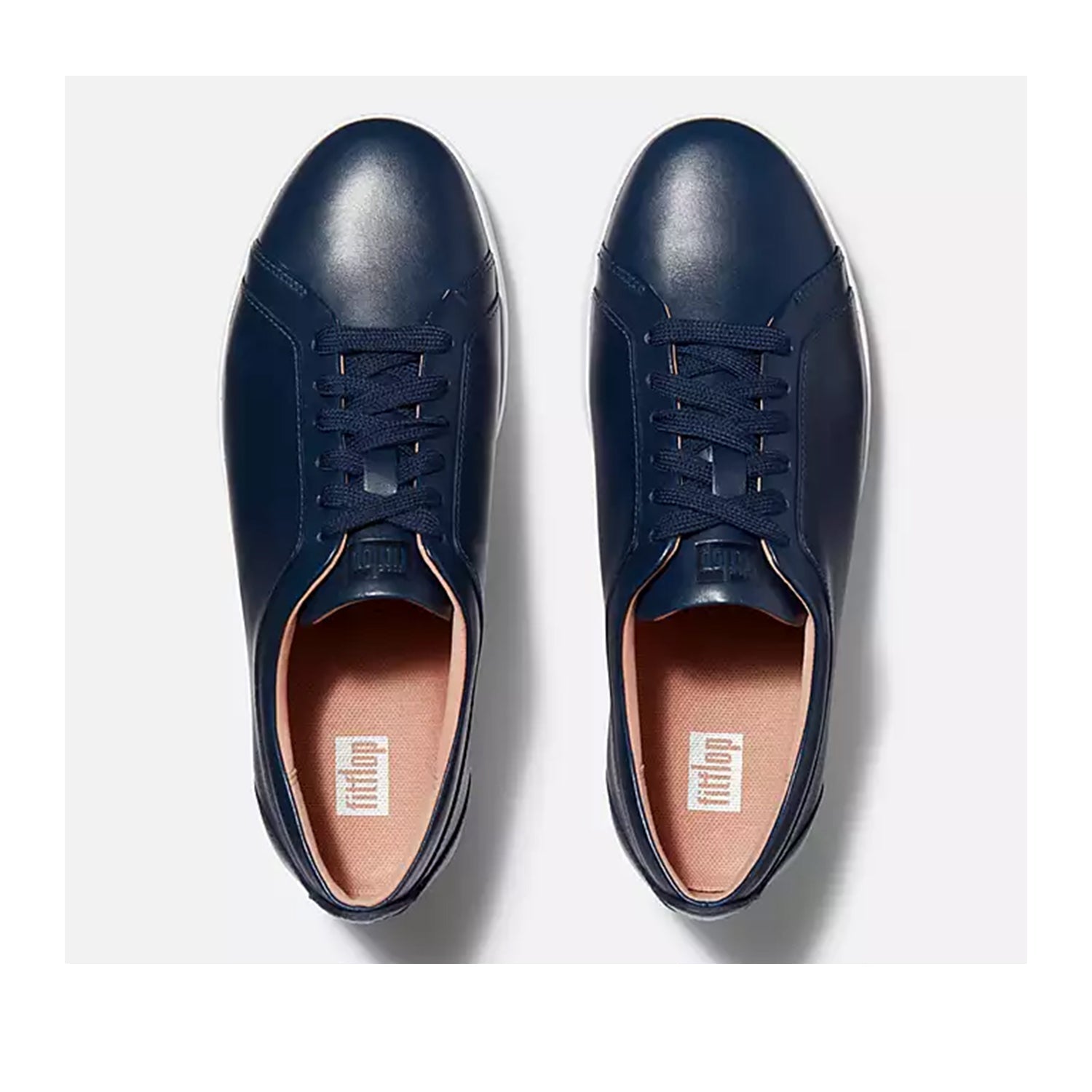 Baskets en cuir Fitflop Rally pour femme, couleur bleu marine nuit