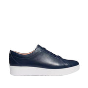 Baskets en cuir Fitflop Rally pour femme, couleur bleu marine nuit