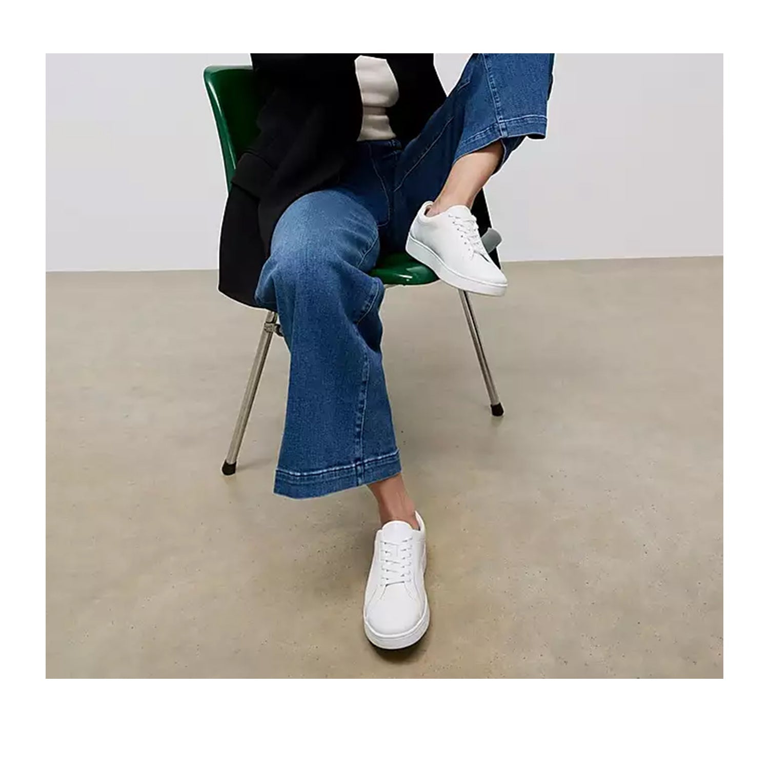 Baskets en cuir Fitflop Rally pour femme, couleur blanc urbain