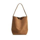 Ry & Ginger Large Suede Tote in Caramel