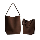 Ry & Ginger Small Suede Tote in Coffee