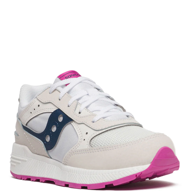 Saucony Kids' Unisex Eclipse Kdz in White/Navy/Pink