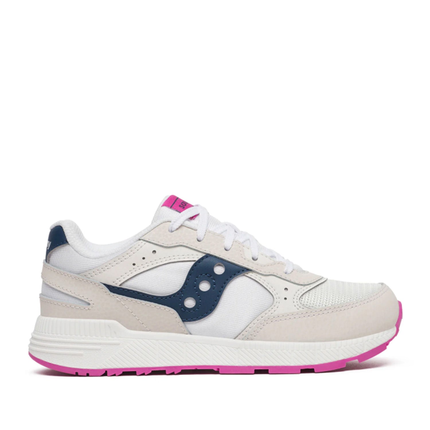 Saucony Kids' Unisex Eclipse Kdz in White/Navy/Pink
