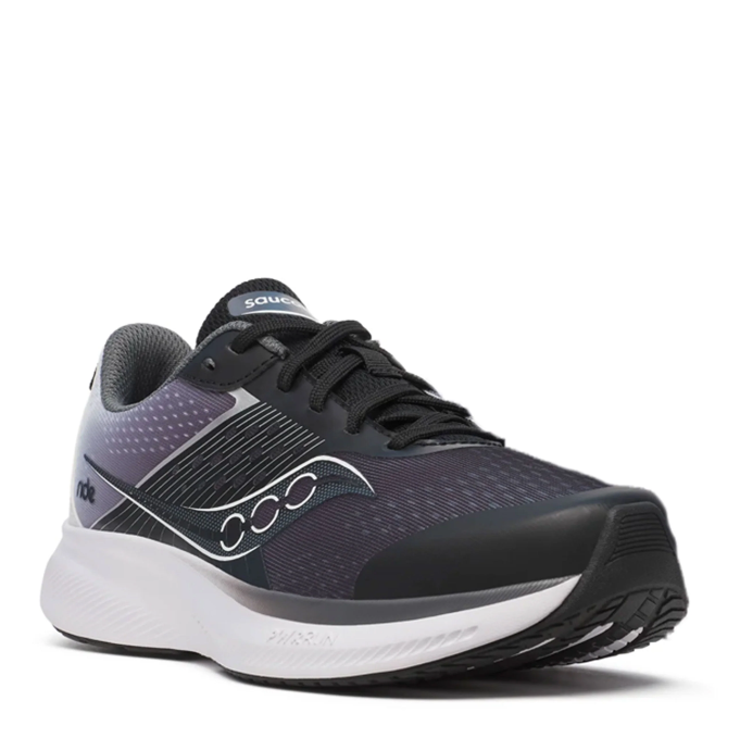 Saucony Kids' Unisex Ride Kdz in Black/White