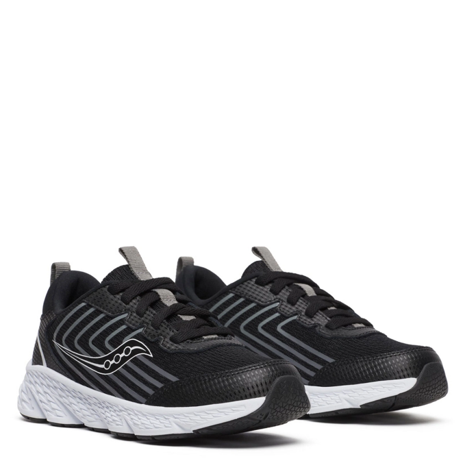 Saucony Kids' Unisex Wind 3.0 in Black/White