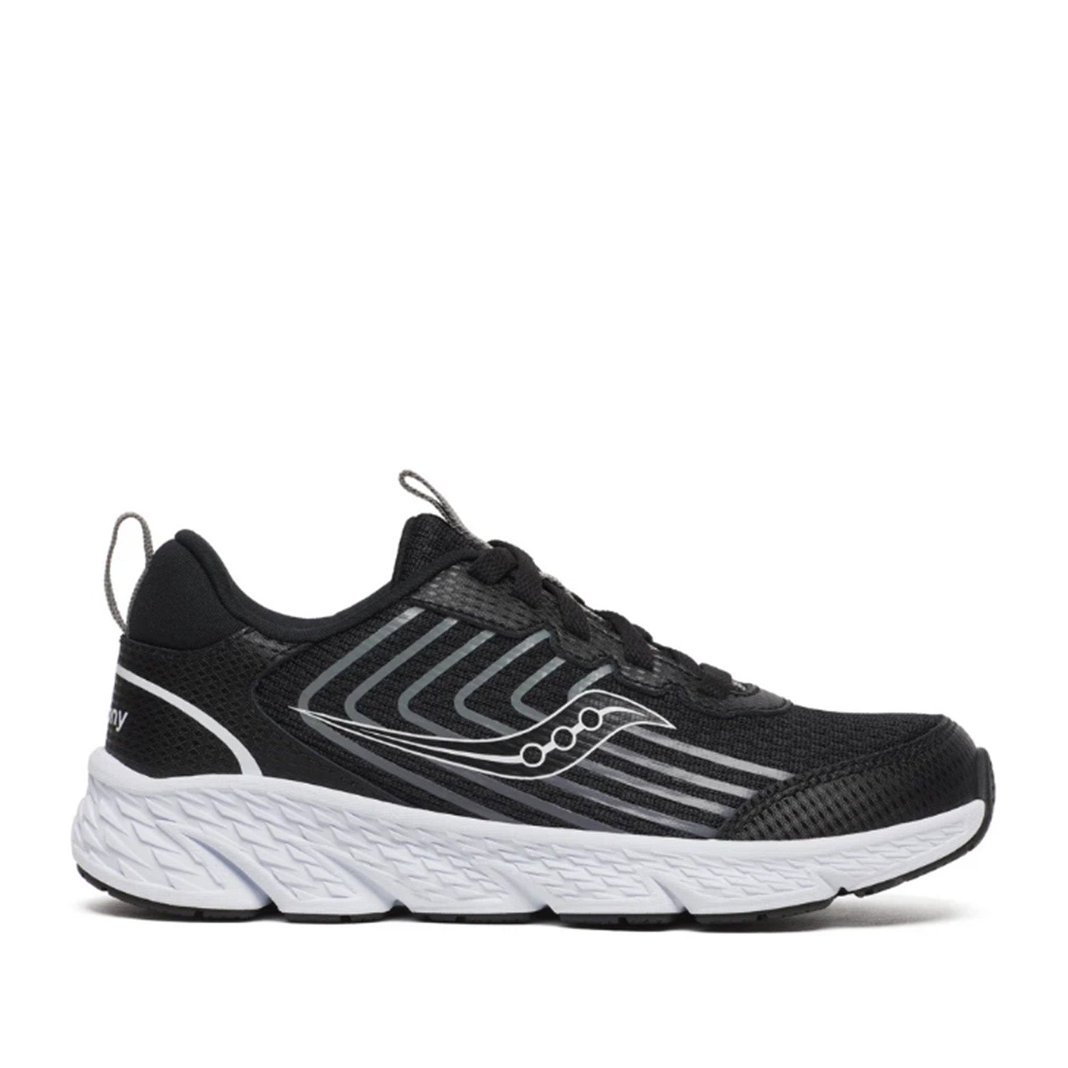 Saucony Kids' Unisex Wind 3.0 in Black/White