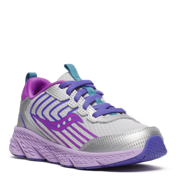 Saucony Kids' Unisex Wind 3.0 A/C en argent/violet