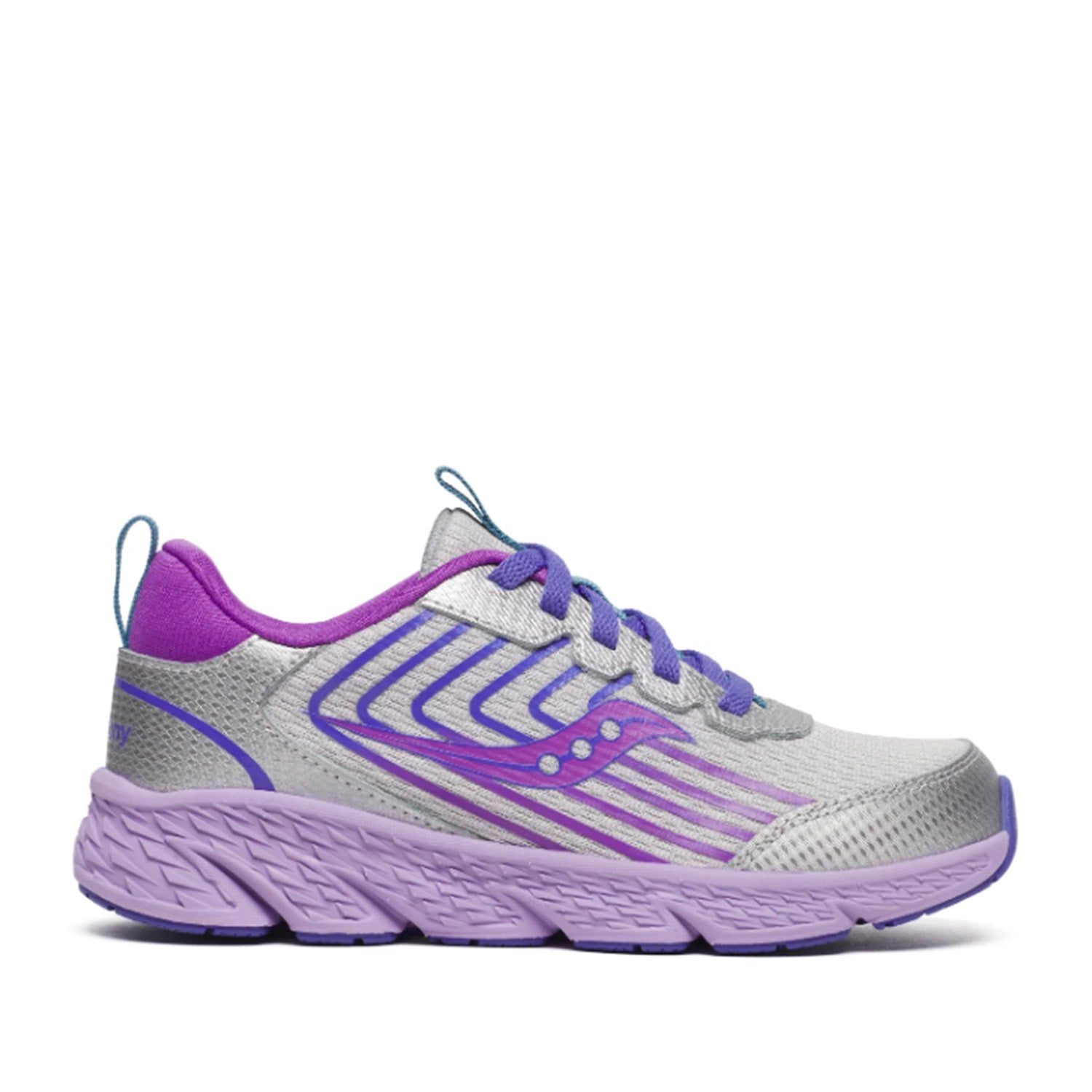 Saucony Kids' Unisex Wind 3.0 A/C in Silver/Purple
