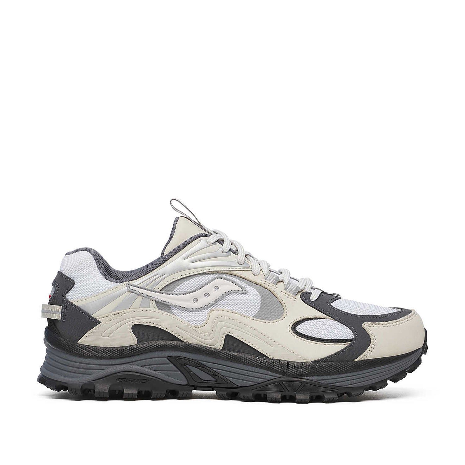 Saucony Unisex Grid Aura X in White/Silver