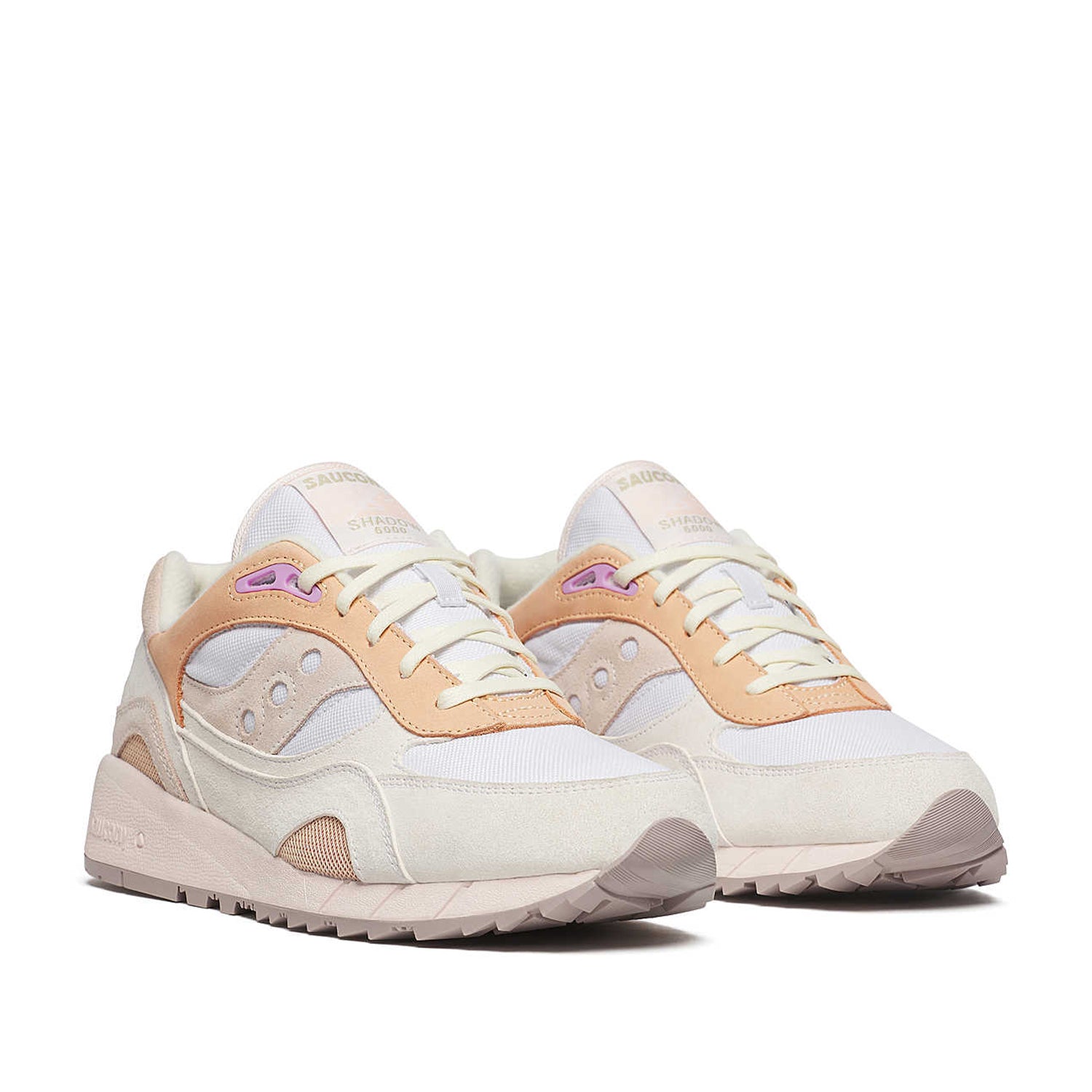 Saucony Women's Shadow 6000 in White/Peach