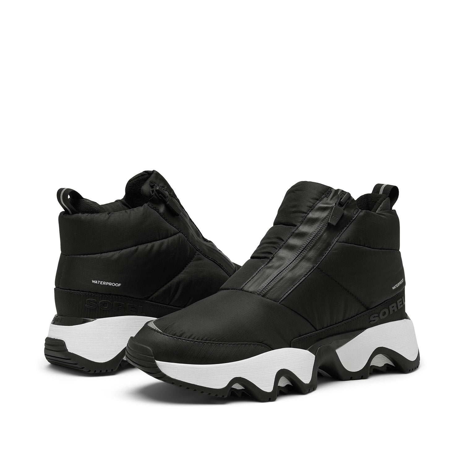 Sorel Women's Kinetic Impact Puffy Zip WP in Black/Black