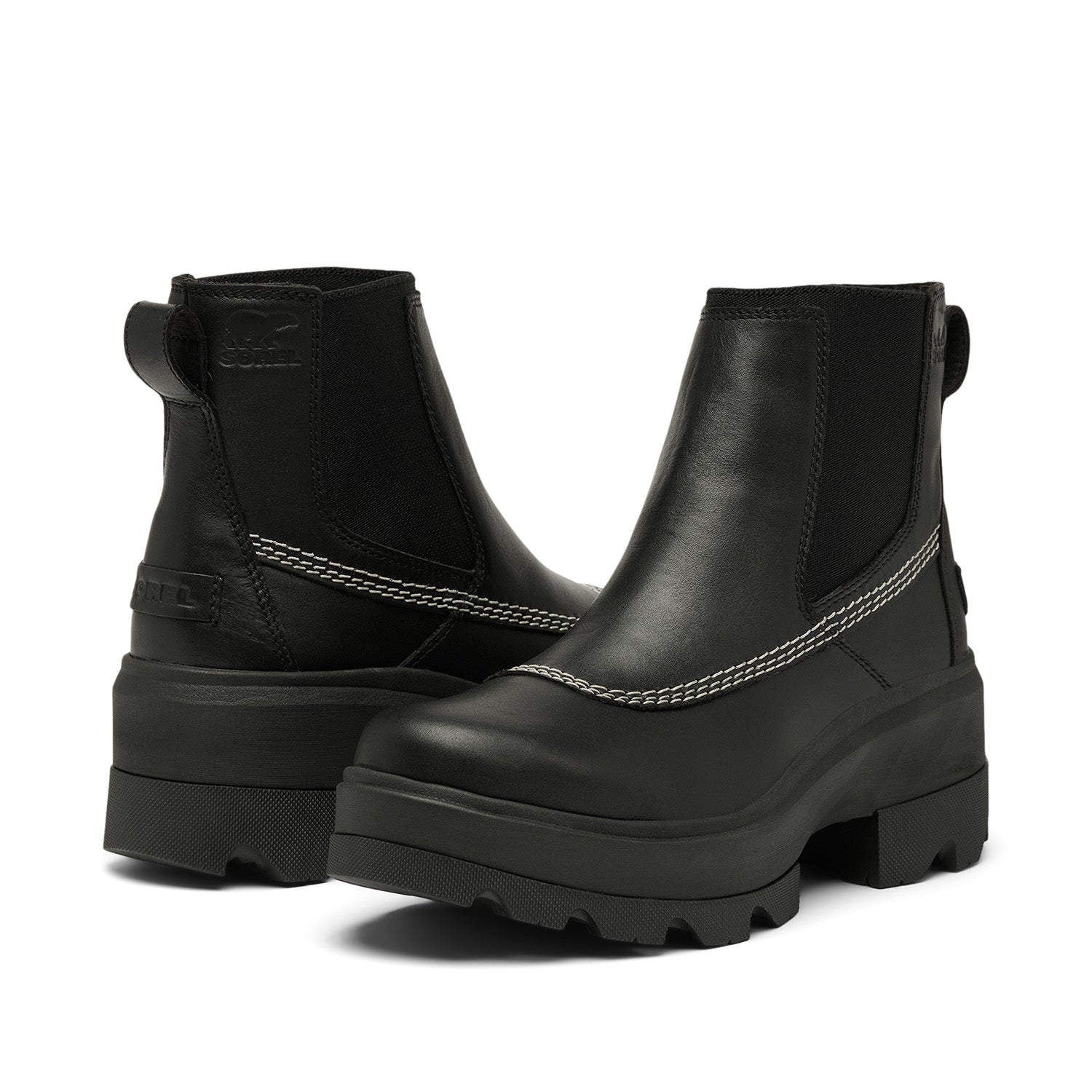 Sorel Women's Joan Frwd Chelsea in Black/Bleached Ceramic