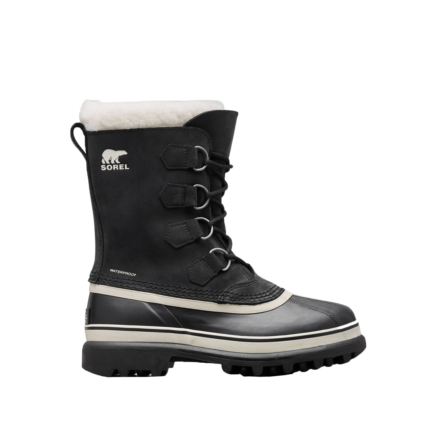 Sorel Women's Caribou WP in Black, Stone