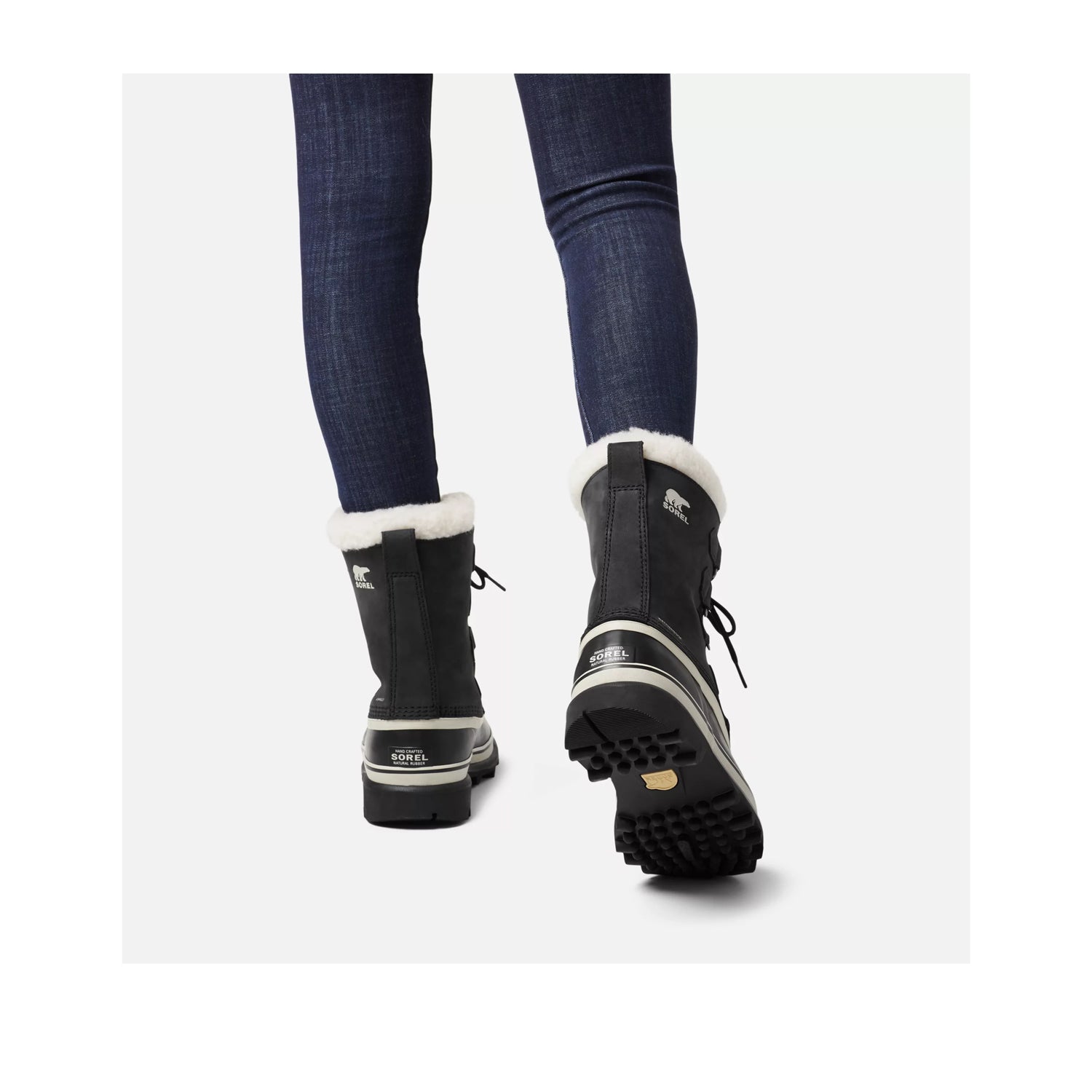 Sorel Women's Caribou WP in Black, Stone