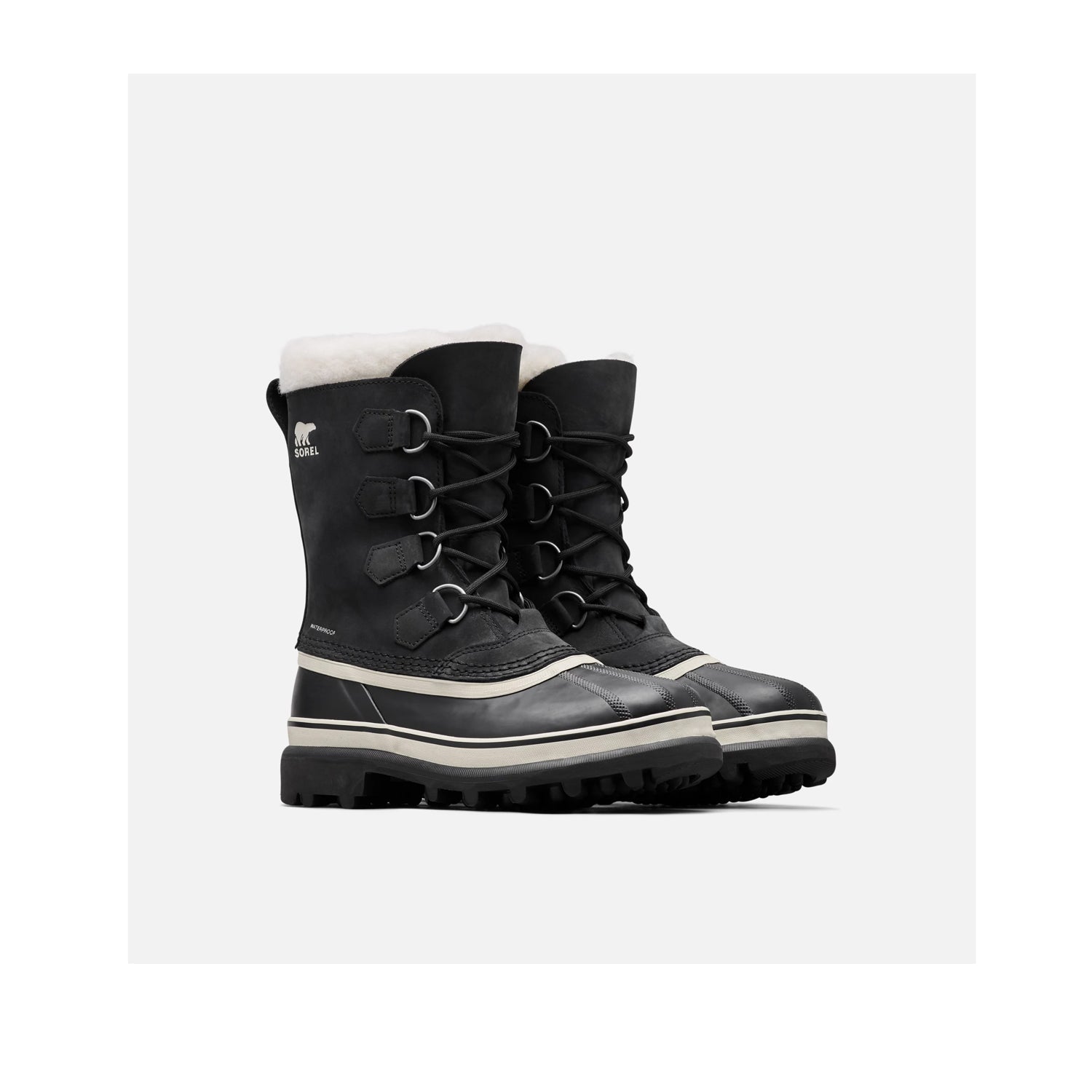 Sorel Women's Caribou WP in Black, Stone