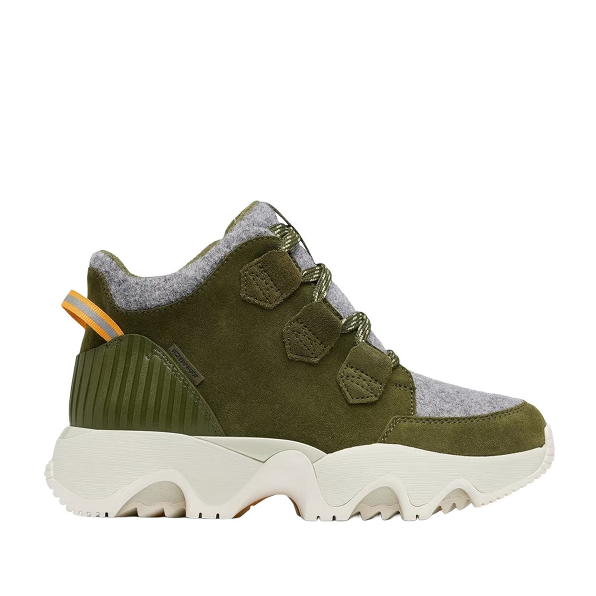 Sorel Women's KINETIC Impact Caribou Plus WP in Utility Green/Light Aloe