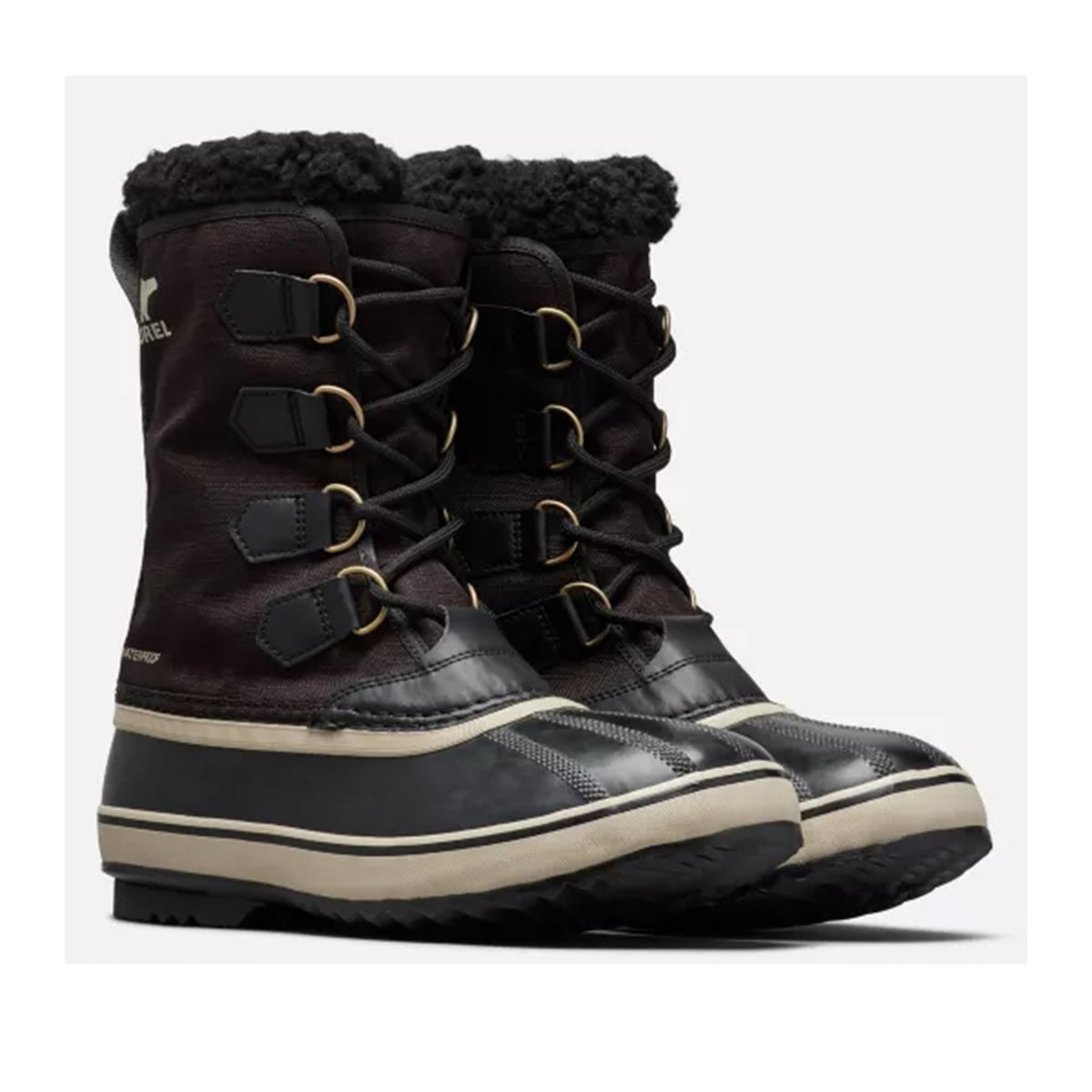 Sorel Men's 1964 Pac Nylon WP in Black/Ancient Fossil