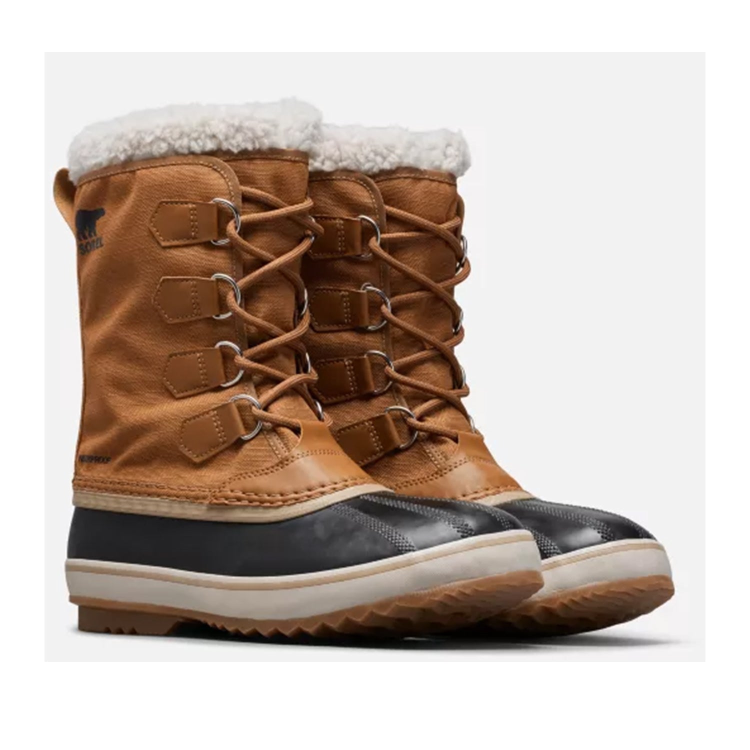 Sorel Men's 1964 Pac Nylon WP in Camel Brown/Black