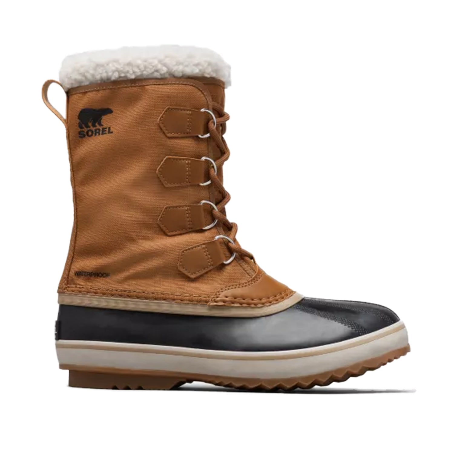 Sorel Men's 1964 Pac Nylon WP in Camel Brown/Black