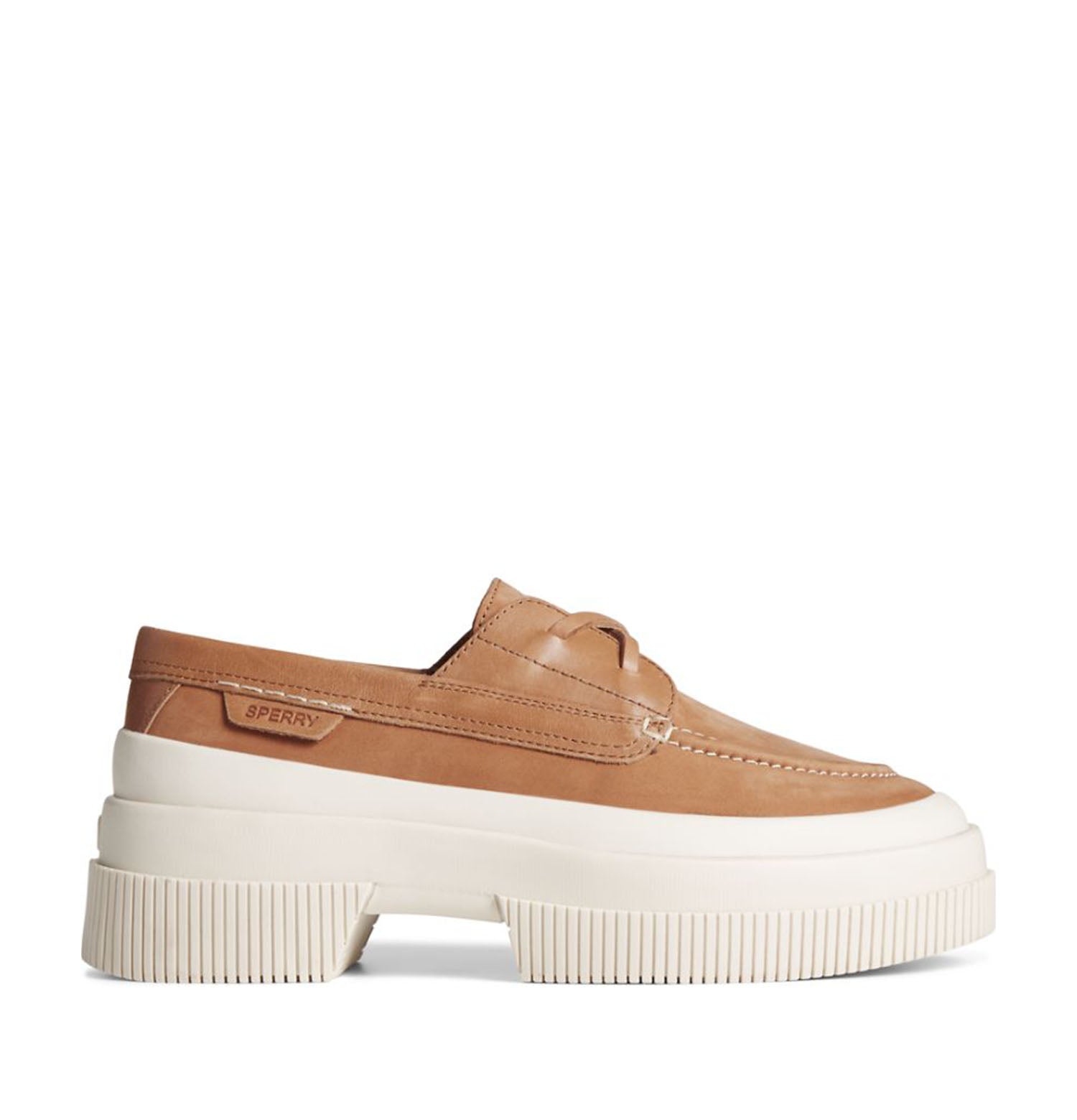 Chaussure bateau compensée Sperry Highland pour femme, couleur beige