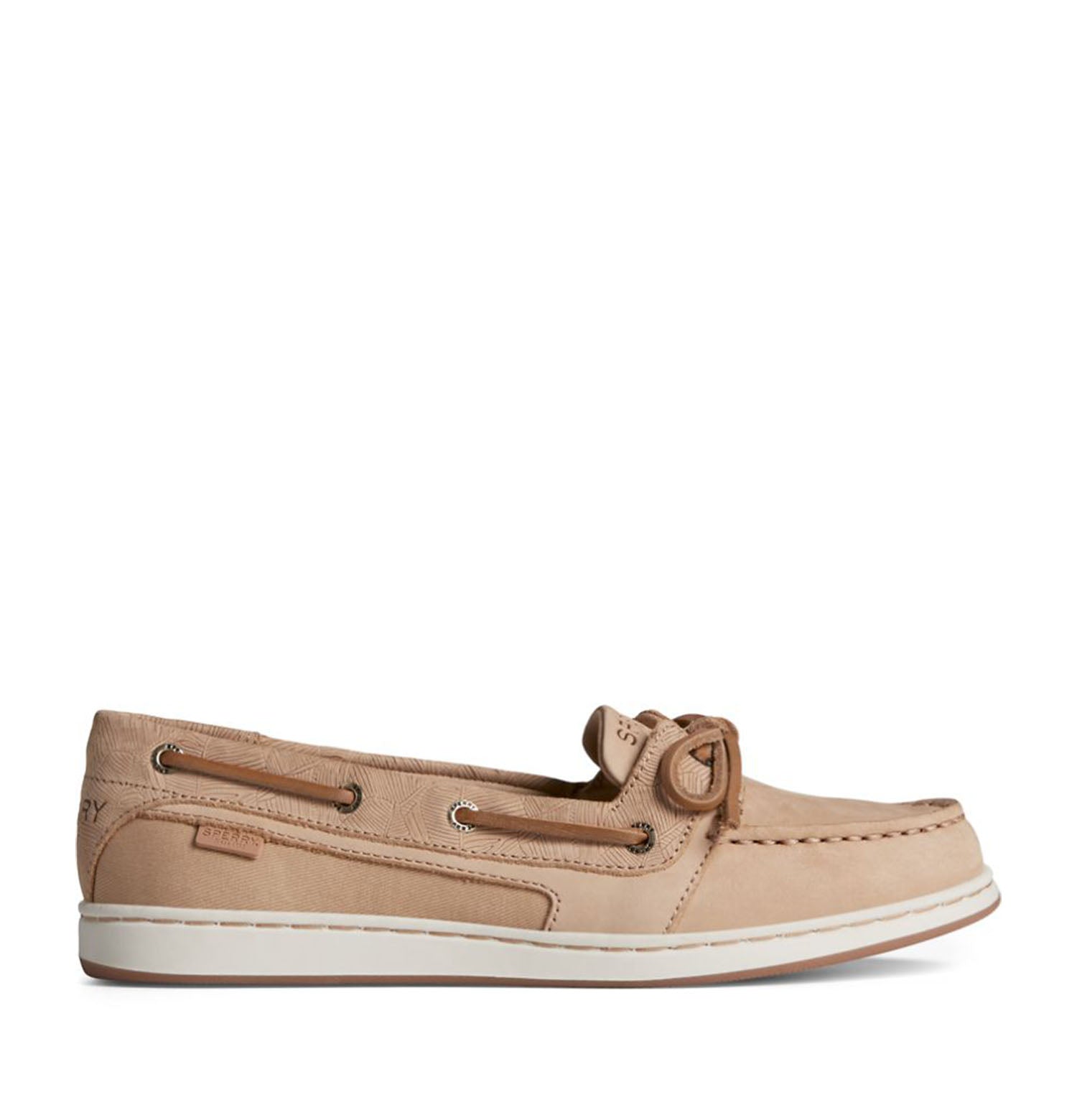 Chaussure bateau Sperry pour femme, modèle Starfish à un œillet, couleur beige.